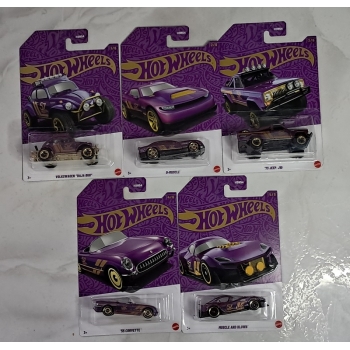 Hot Wheels 1:64 Zestaw Purple & Gold - 5 szt